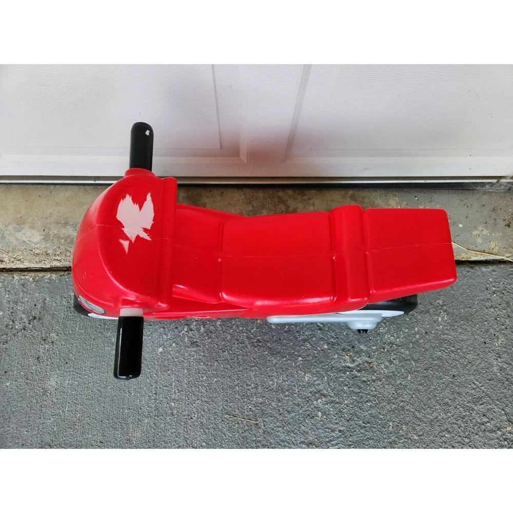 Vtg Little Tikes Step 2 Red Motorcycle Toddler Ride On Toy Indoor Outdoor Bike